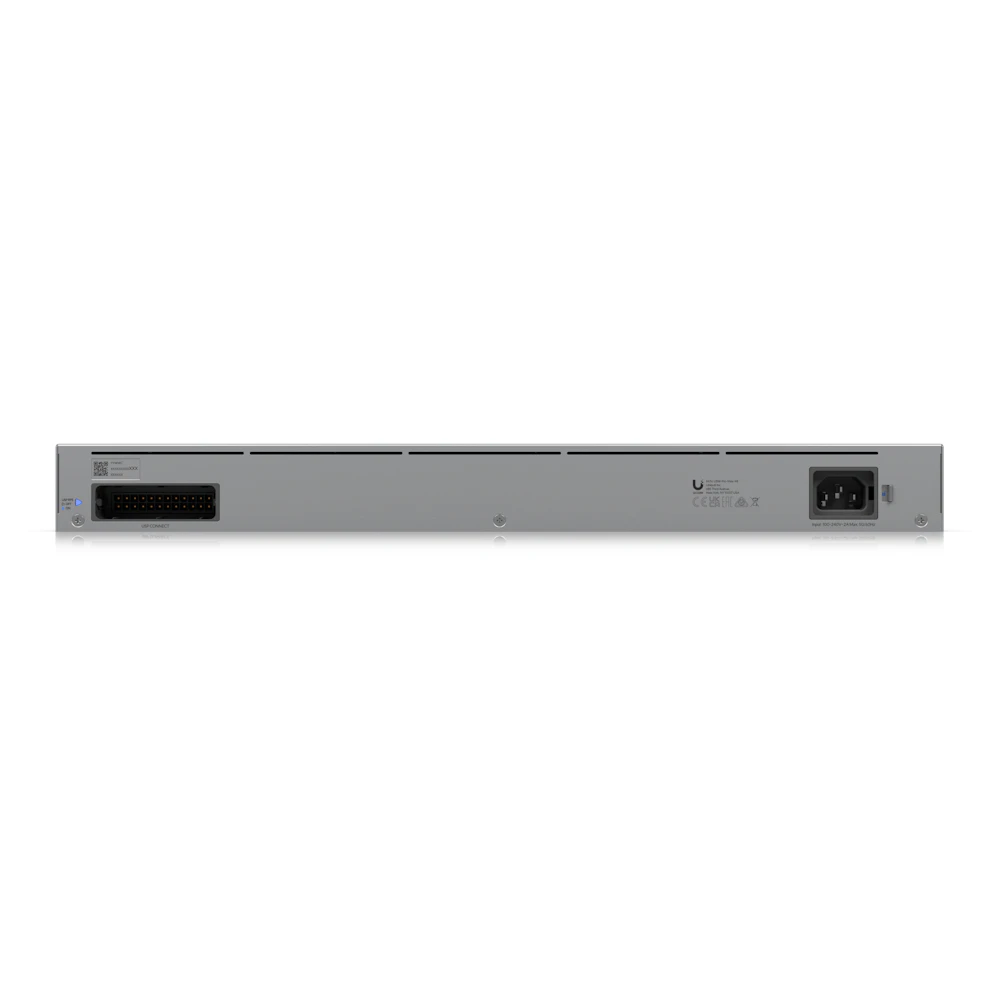 A large main feature product image of Ubiquiti UniFi Pro Max 48-Port 2.5GbE Layer 3 Managed Switch with Etherlighting