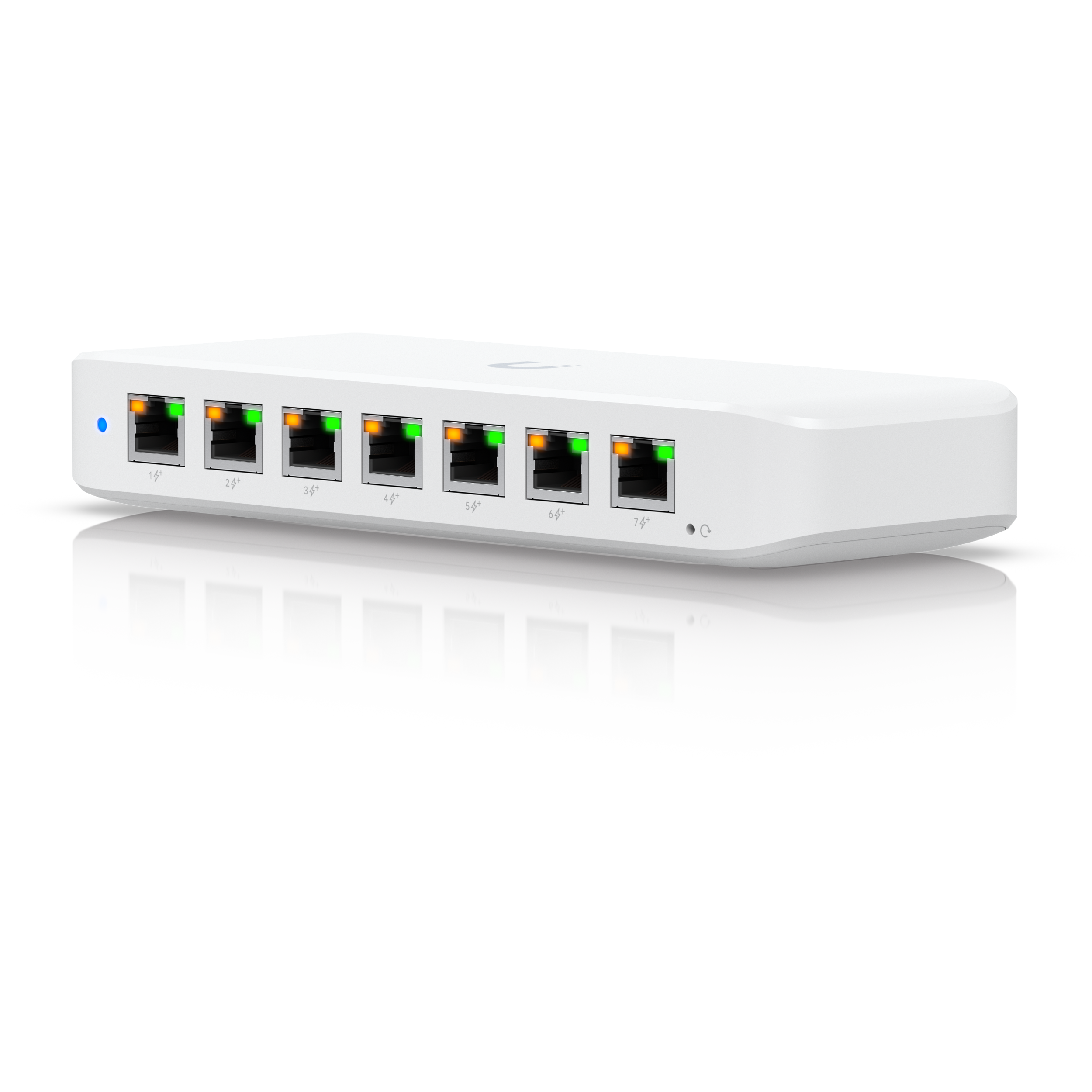 A large main feature product image of Ubiquiti UniFi Ultra 8-Port 1GbE Layer 2 PoE Switch