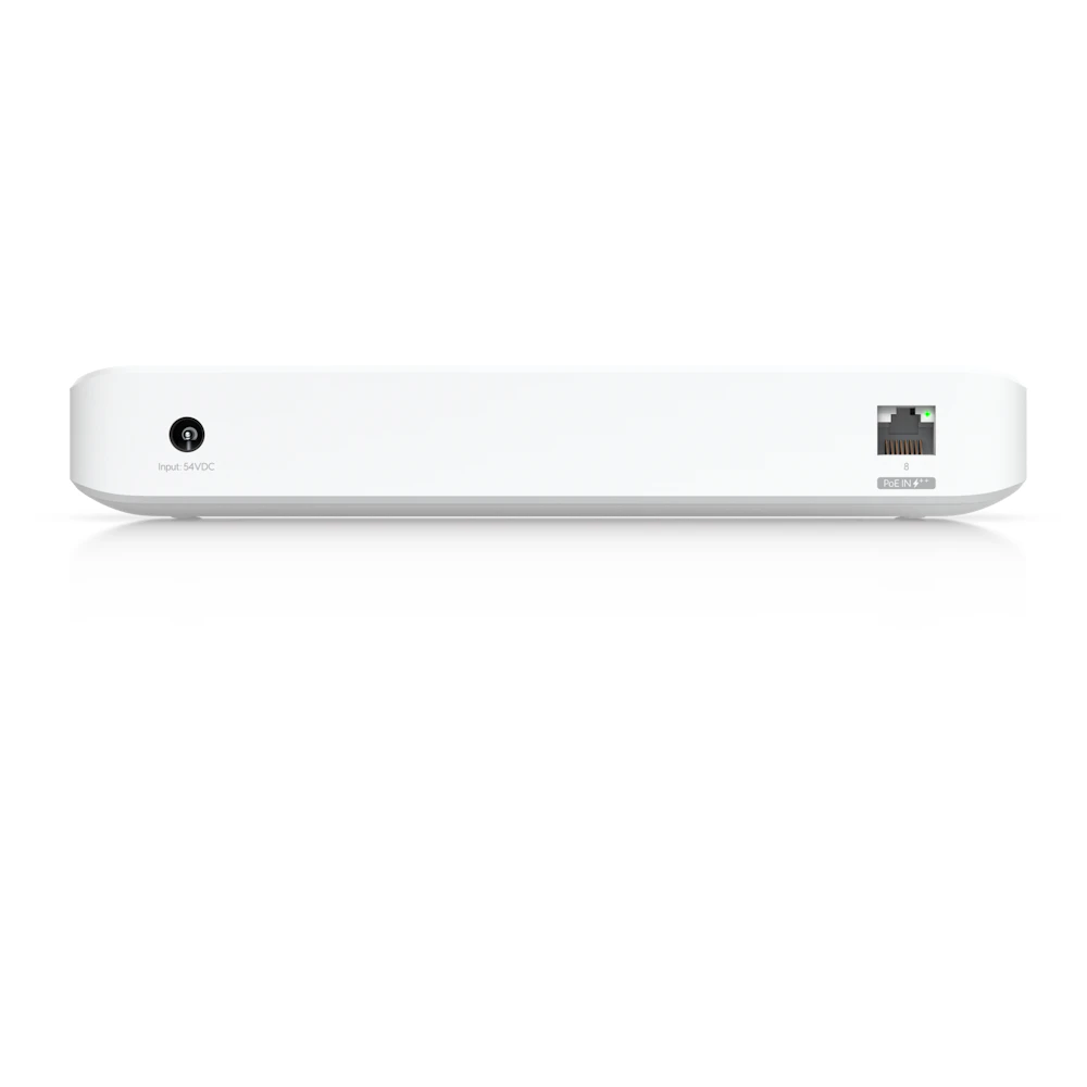 A large main feature product image of Ubiquiti UniFi Ultra 8-Port 1GbE Layer 2 PoE Switch