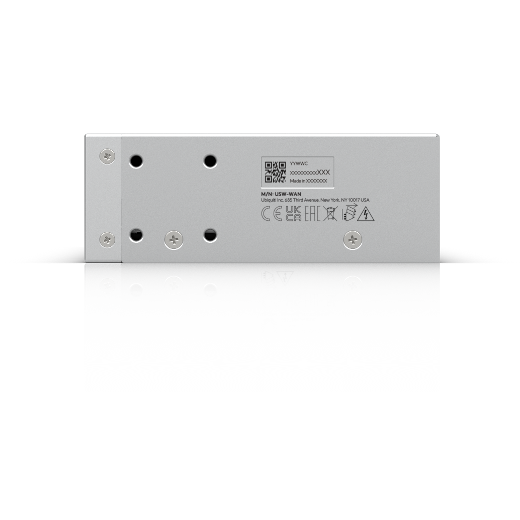 A large main feature product image of Ubiquiti UniFi 10GbE SFP+ WAN Switch