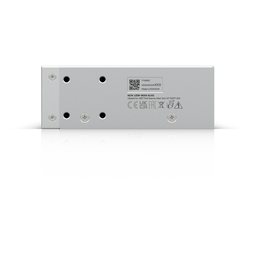 A large main feature product image of Ubiquiti UniFi 10GbE WAN Switch