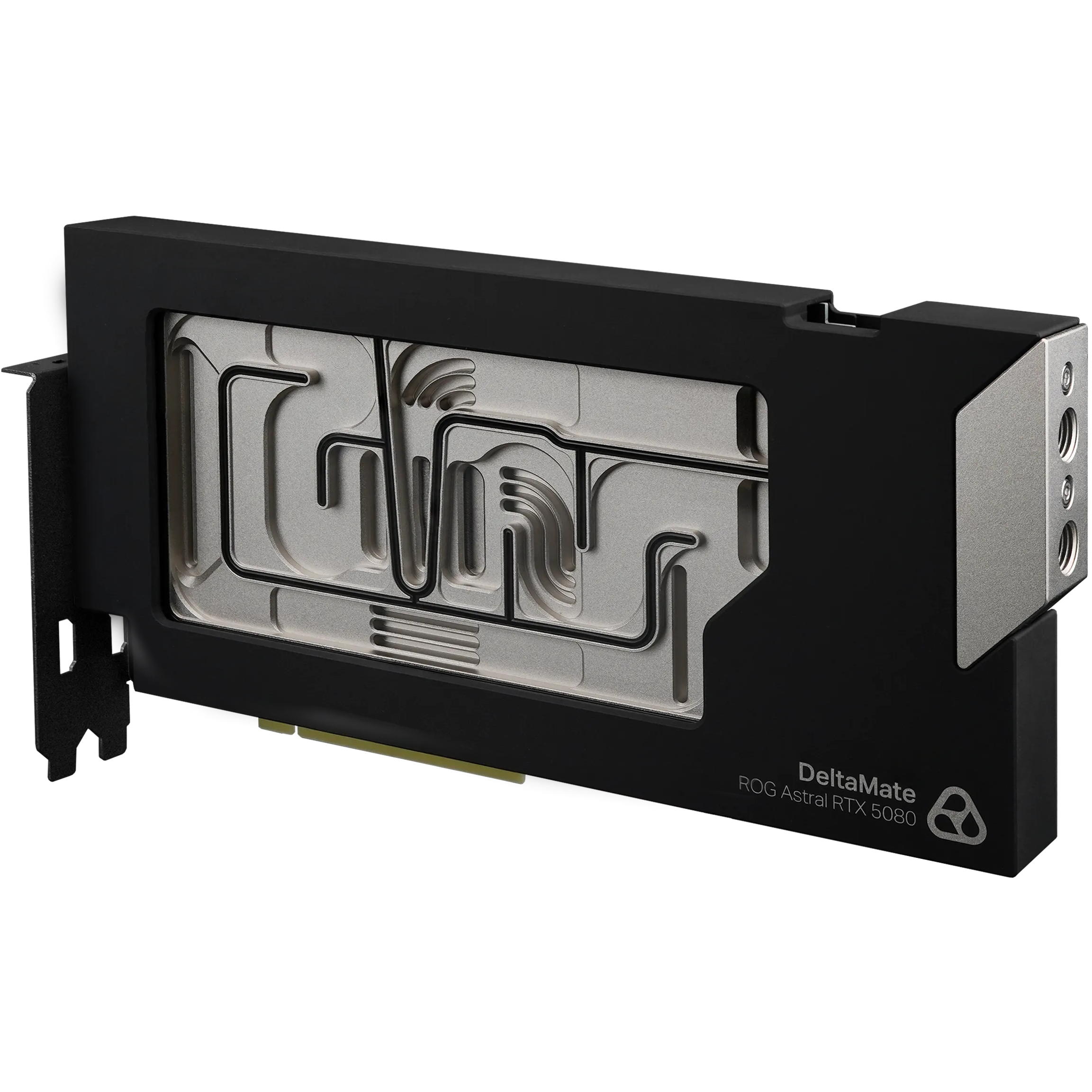 A large main feature product image of Thermal Grizzly DeltaMate ROG Astral RTX 5080 GPU Water Block