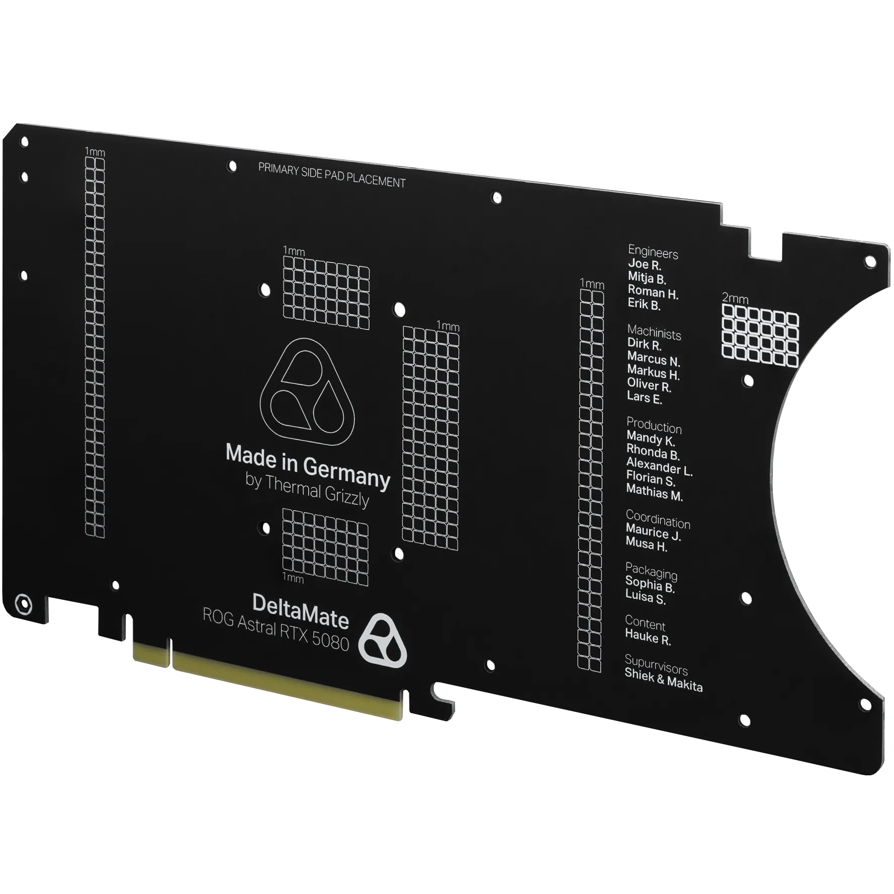 A large main feature product image of Thermal Grizzly DeltaMate ROG Astral RTX 5080 GPU Water Block