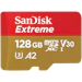 A product image of SanDisk Extreme microSDXC U3 V30 A2 UHS-I microSD Card - 128GB