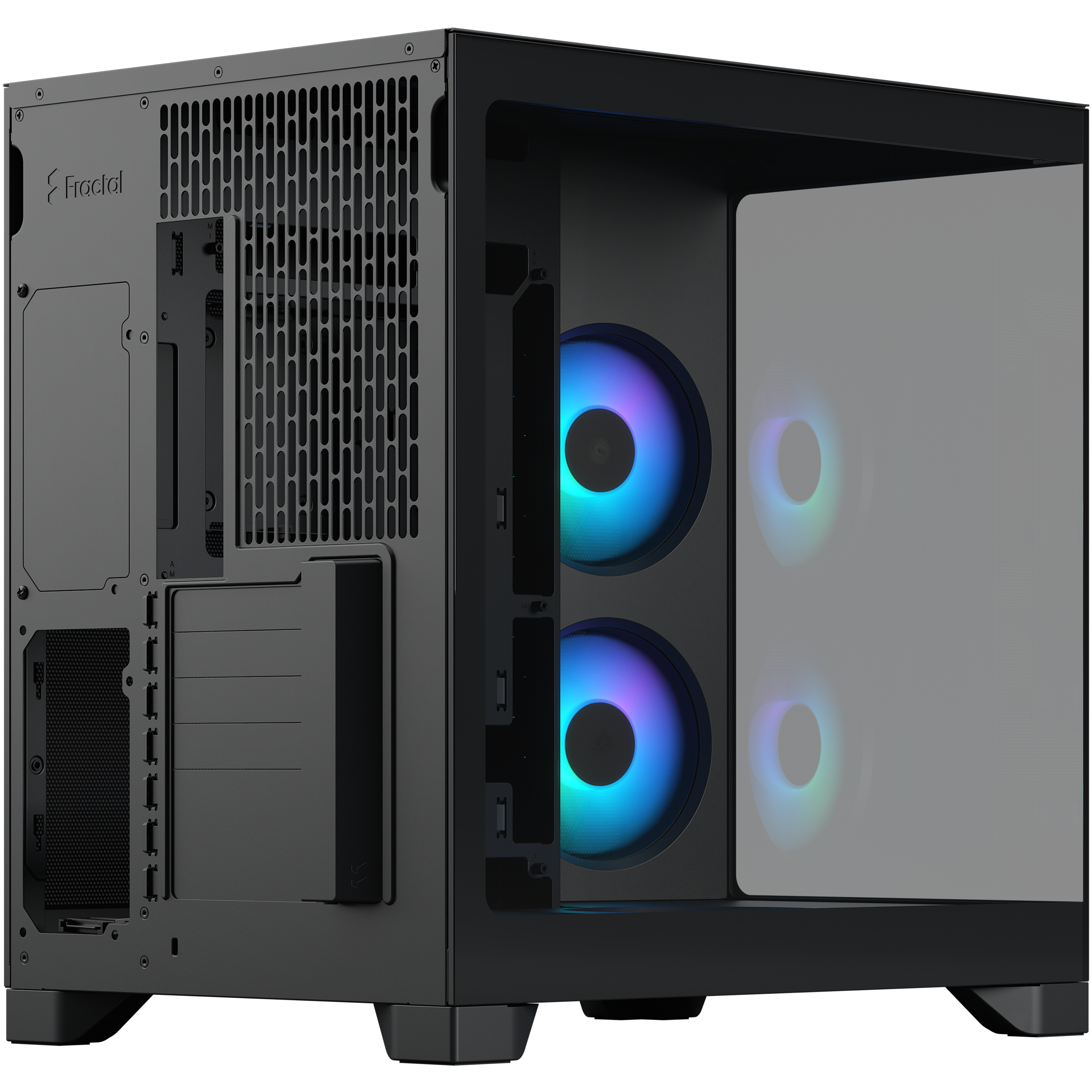 A large main feature product image of Fractal Design Pop 2 Vision RGB TG Mid Tower Case (Black)