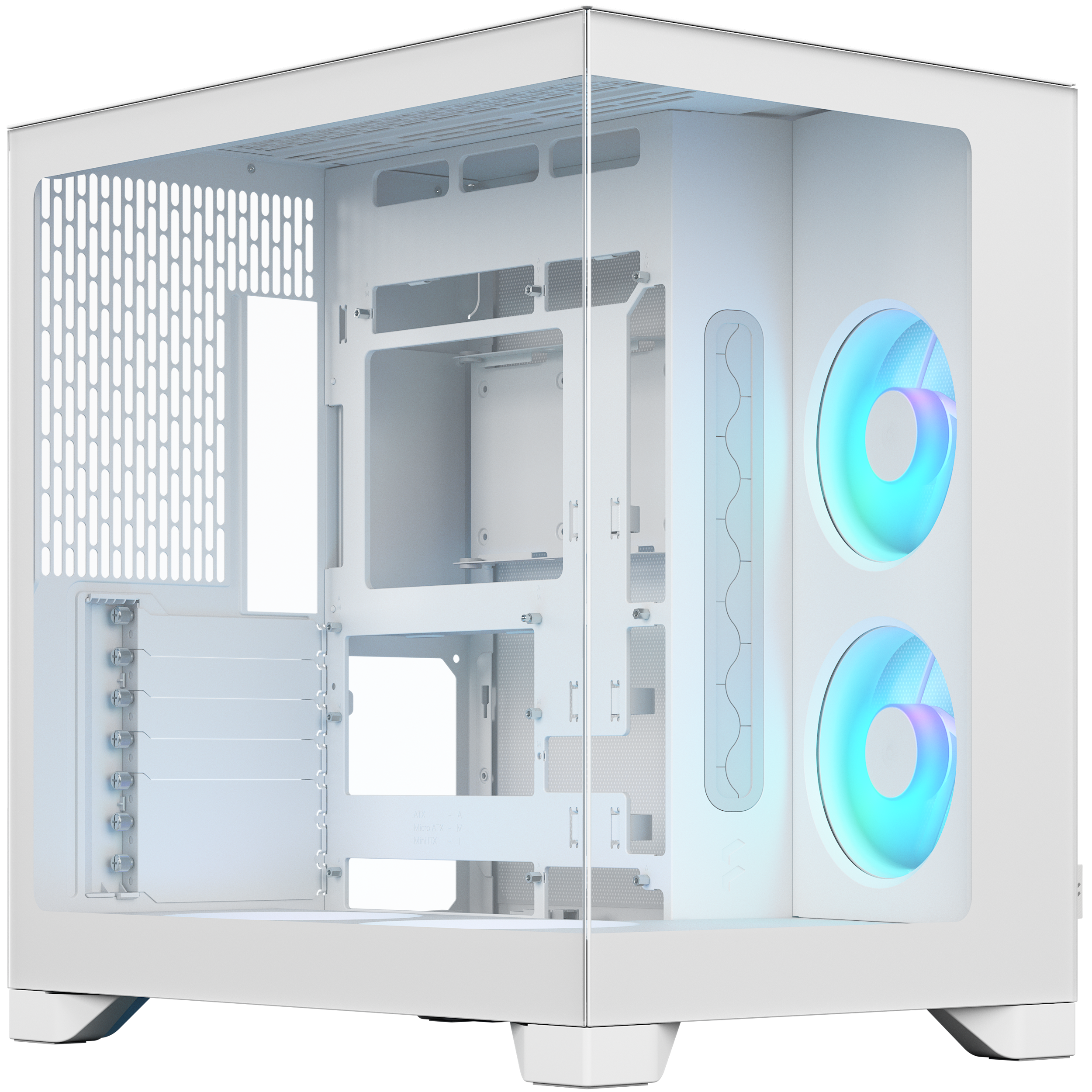A large main feature product image of Fractal Design Pop 2 Vision RGB TG Mid Tower Case (White)