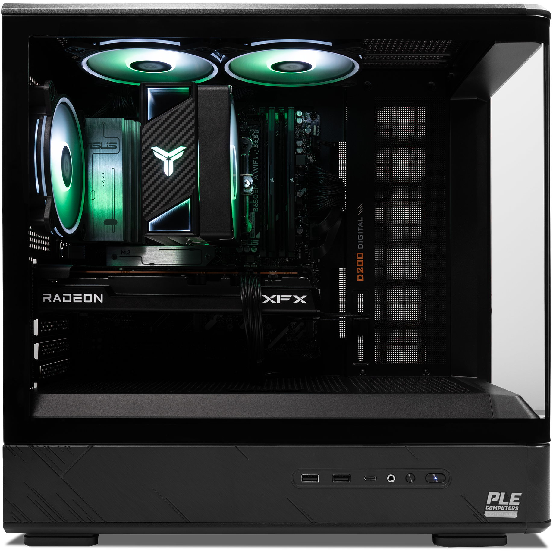 A large main feature product image of EX-DEMO PLE Cypher RX 7600 Prebuilt Ready To Go Gaming PC