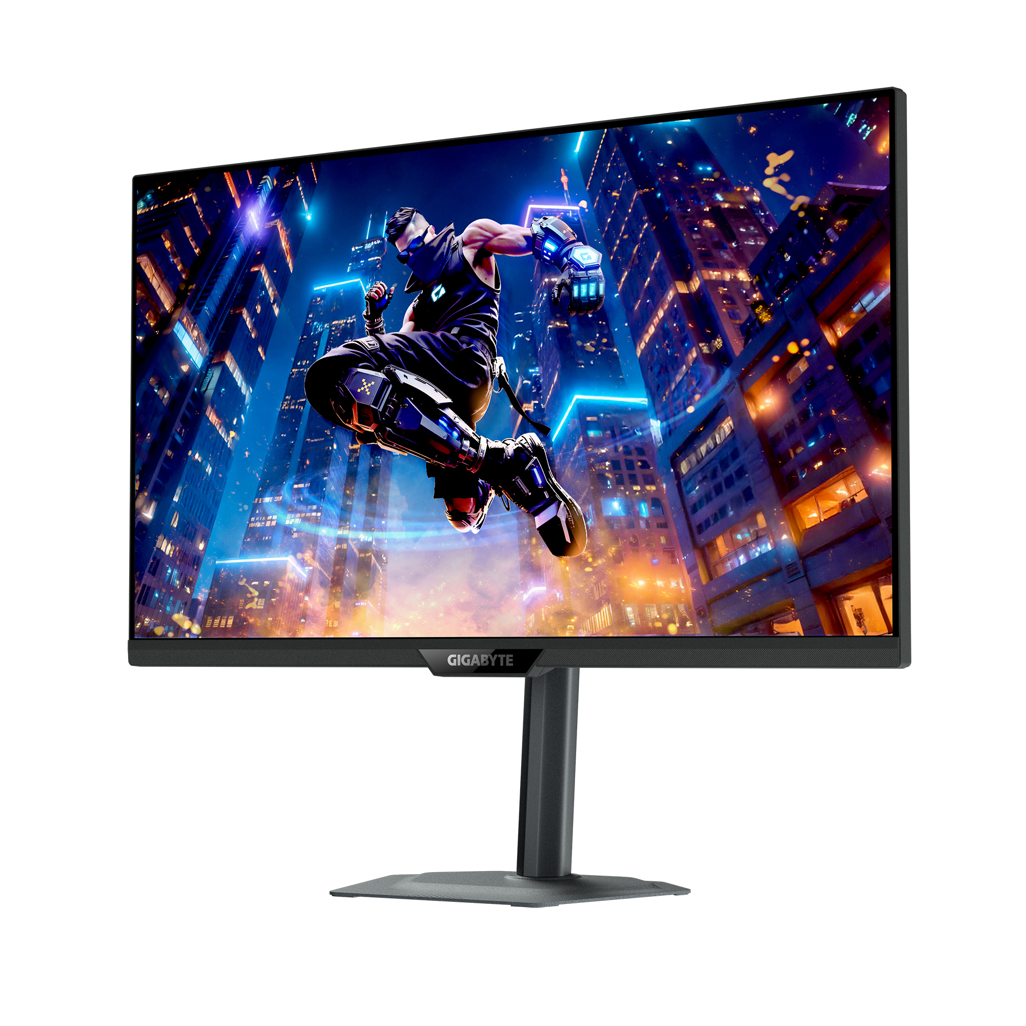 A large main feature product image of EX-DEMO Gigabyte M27UP - 27" 4K 2160p 160Hz / 24" 1080p 320Hz Dual-Mode IPS Gaming Monitor