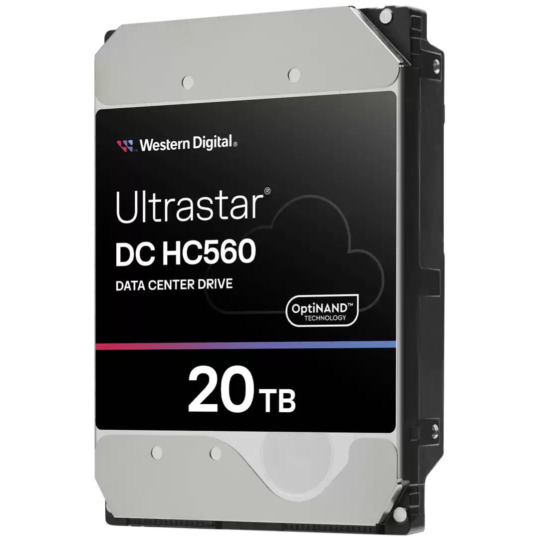 A large main feature product image of WD Ultrastar DC HC560 3.5" Enterprise HDD - 20TB 512MB SE