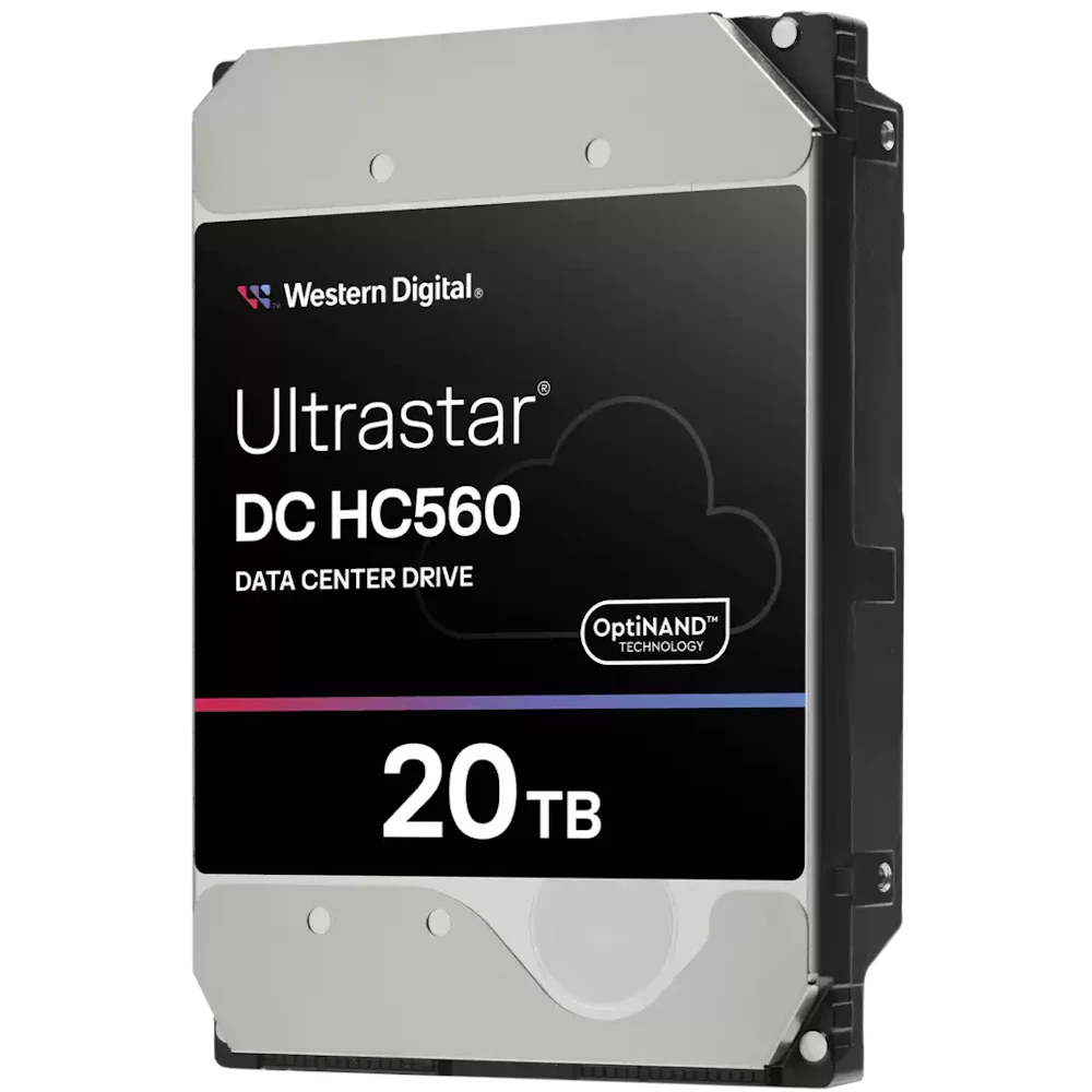 A large main feature product image of WD Ultrastar DC HC560 3.5" Enterprise HDD - 20TB 512MB SE