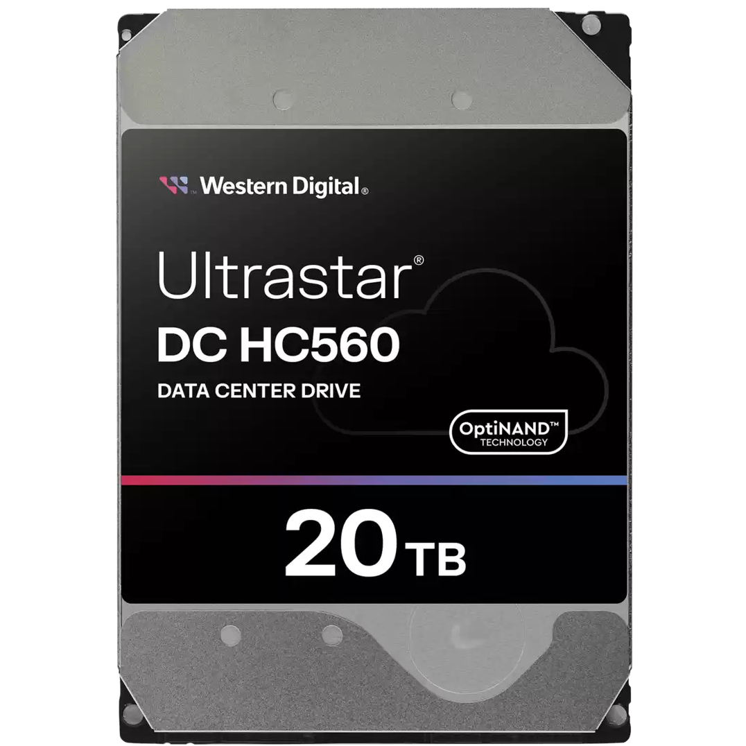 A large main feature product image of WD Ultrastar DC HC560 3.5" Enterprise HDD - 20TB 512MB SE