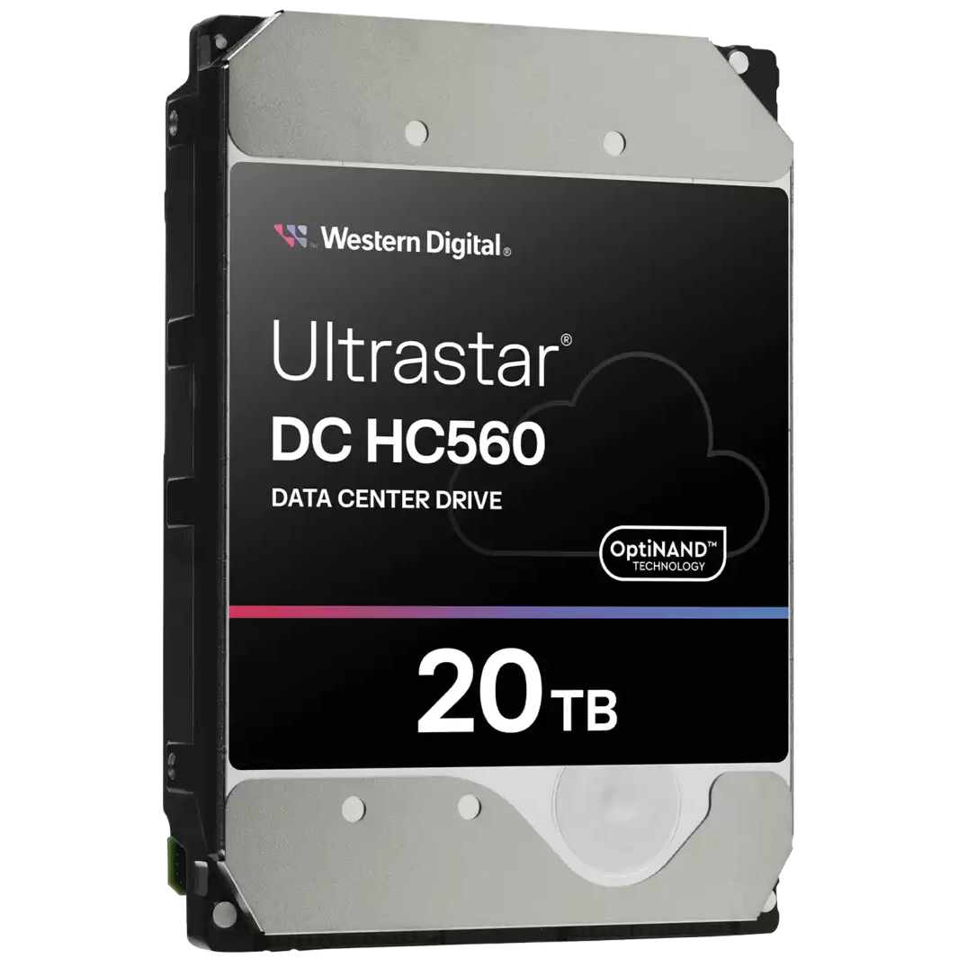 A large main feature product image of WD Ultrastar DC HC560 3.5" Enterprise HDD - 20TB 512MB SE