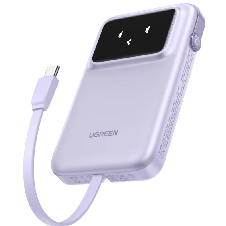 A large main feature product image of UGREEN Uno 30W 10000mAh Wired Power Bank (Purple)