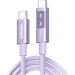 A product image of UGREEN Uno USB 2.0 Type-C to Type-C 100W PD Braided Cable with LED Display - Purple (2m)