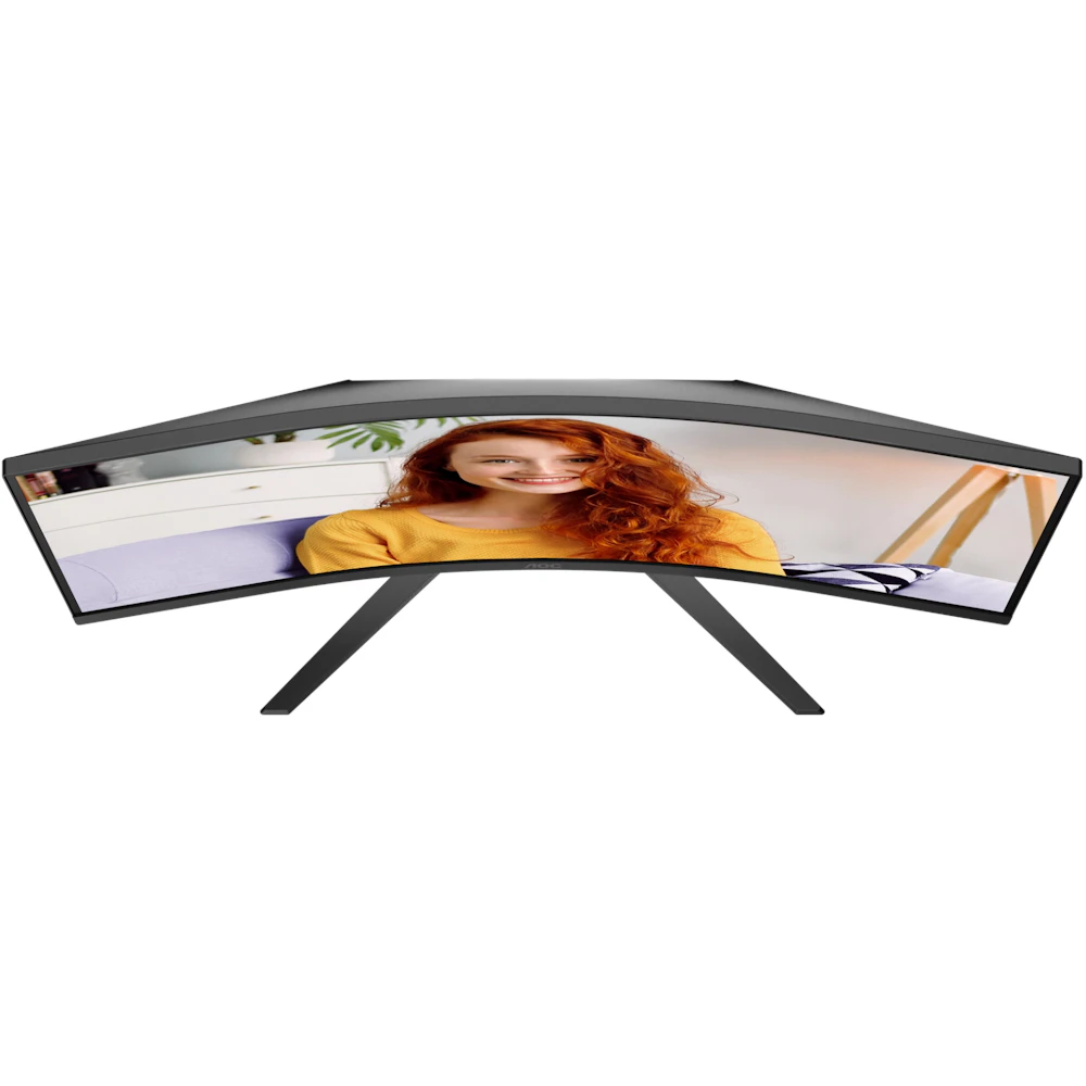 A large main feature product image of AOC CU34B3E - 34" Curved 3K Ultrawide 120Hz VA Monitor