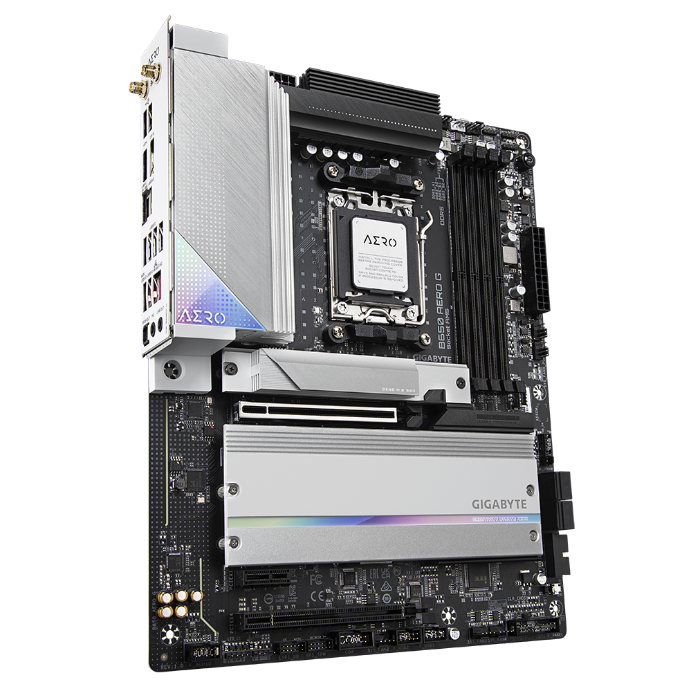 A large main feature product image of EX-DEMO Gigabyte B650 Aero G AM5 ATX Desktop Motherboard