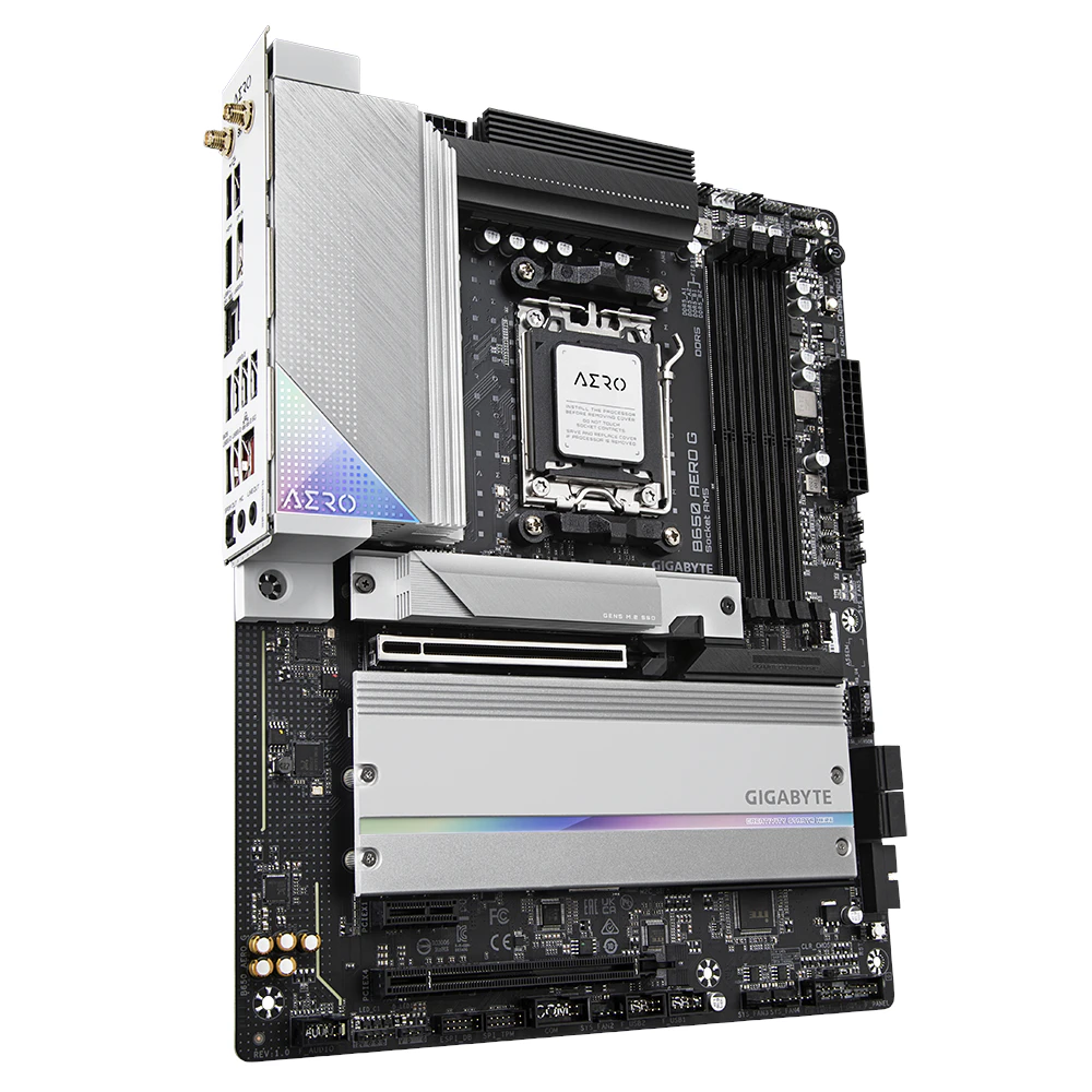 A large main feature product image of EX-DEMO Gigabyte B650 Aero G AM5 ATX Desktop Motherboard