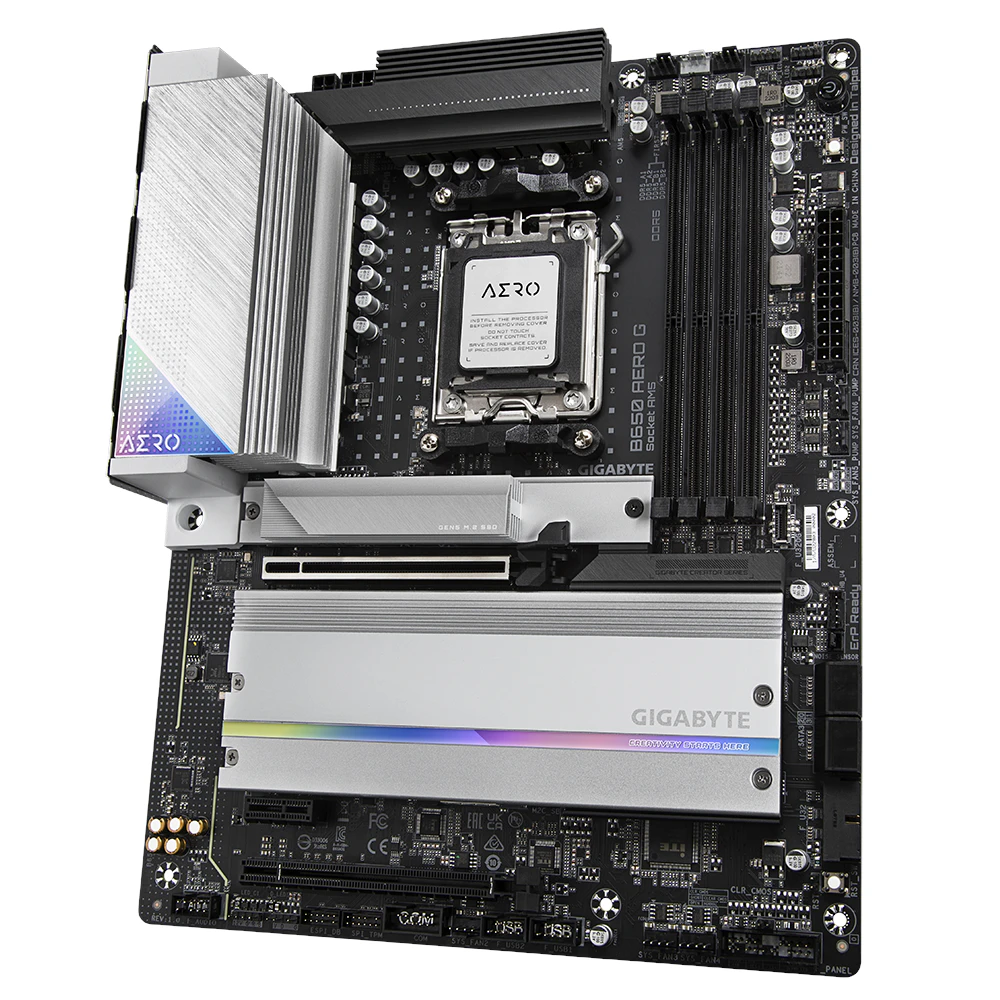 A large main feature product image of EX-DEMO Gigabyte B650 Aero G AM5 ATX Desktop Motherboard