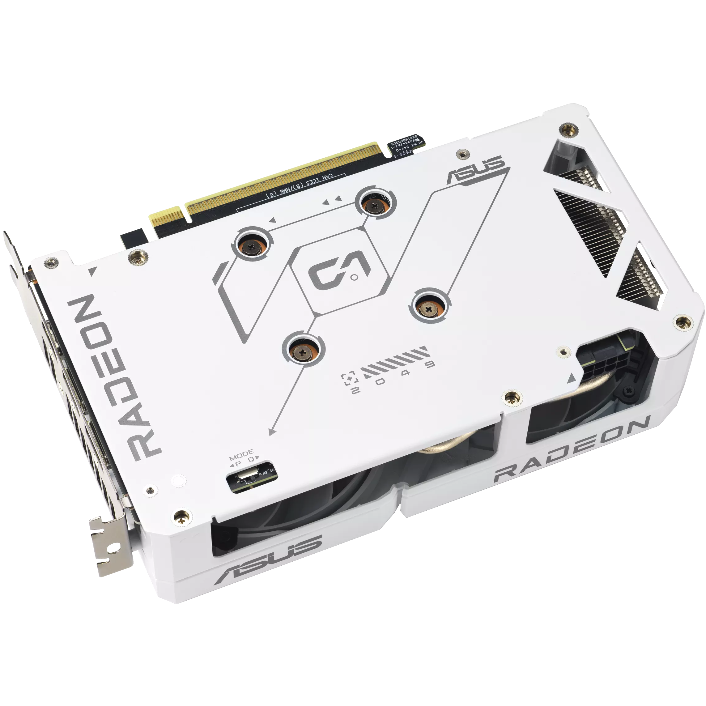 A large main feature product image of ASUS Radeon RX 9060 XT Dual 16GB GDDR6 - White