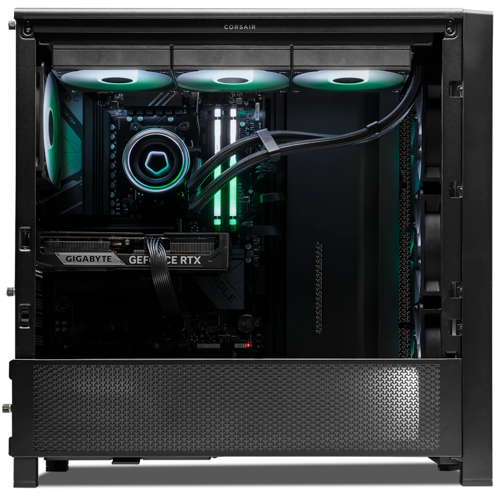 A large main feature product image of PLE Ivy RTX 5060 Ti Prebuilt Ready To Go Gaming PC
