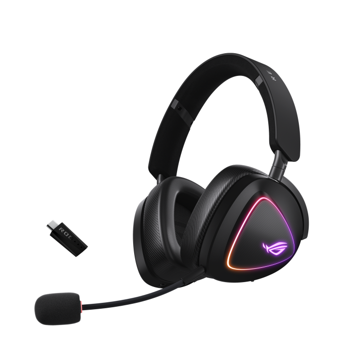 A large main feature product image of EX-DEMO ASUS ROG DELTA II Tri-Mode Wireless Gaming Headset