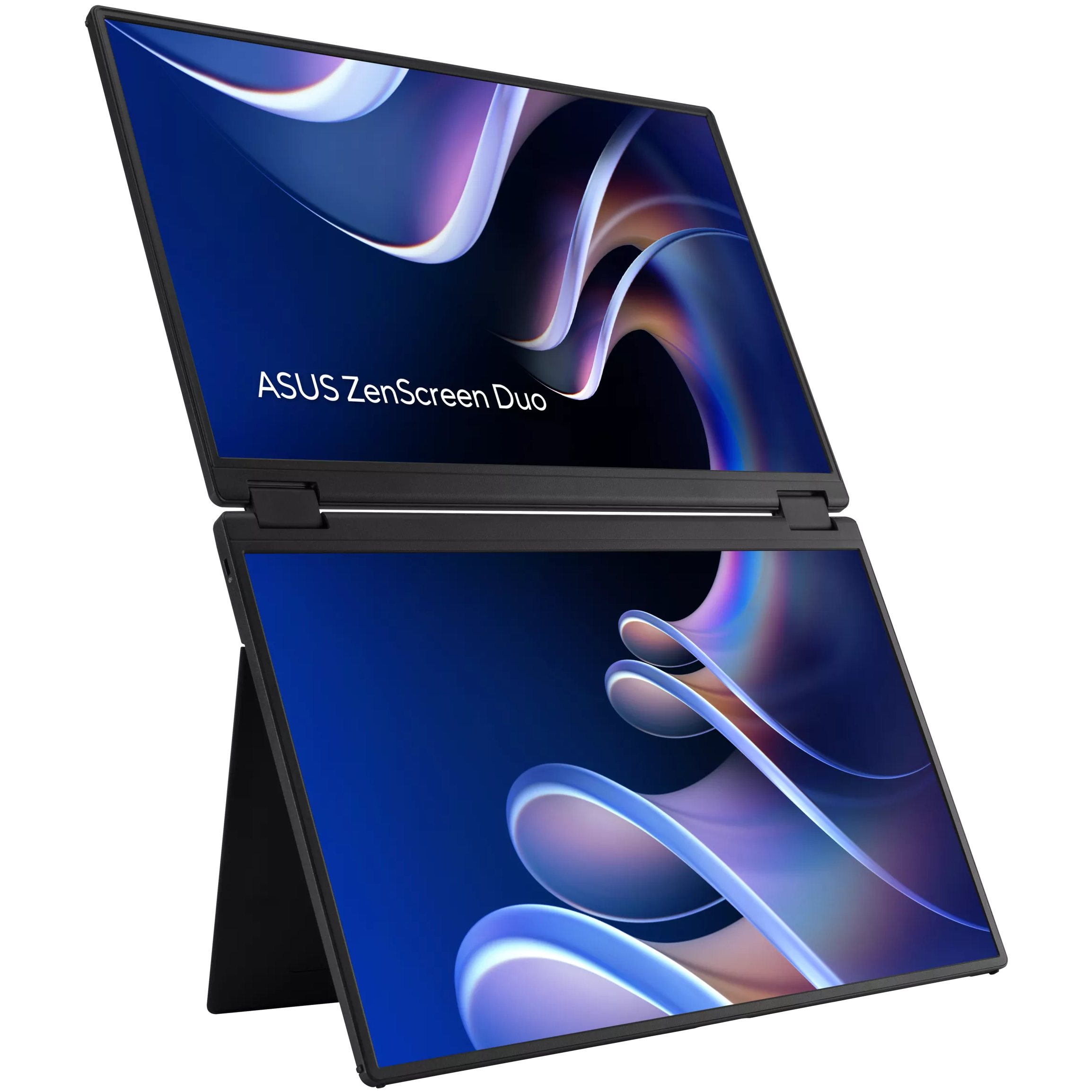 A large main feature product image of ASUS ZenScreen Duo MB14FCD - Dual 14" 1200p 60Hz 360° Foldable IPS Portable Monitors