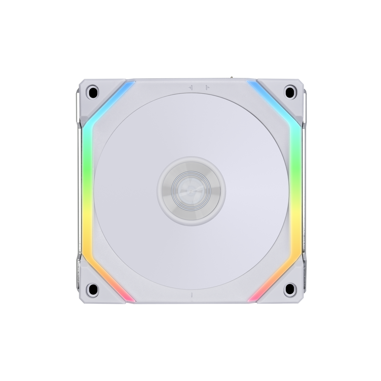 A large main feature product image of EX-DEMO Lian Li UNI FAN SL120 V2 - 120mm Reverse Blade Modular Fan (White)