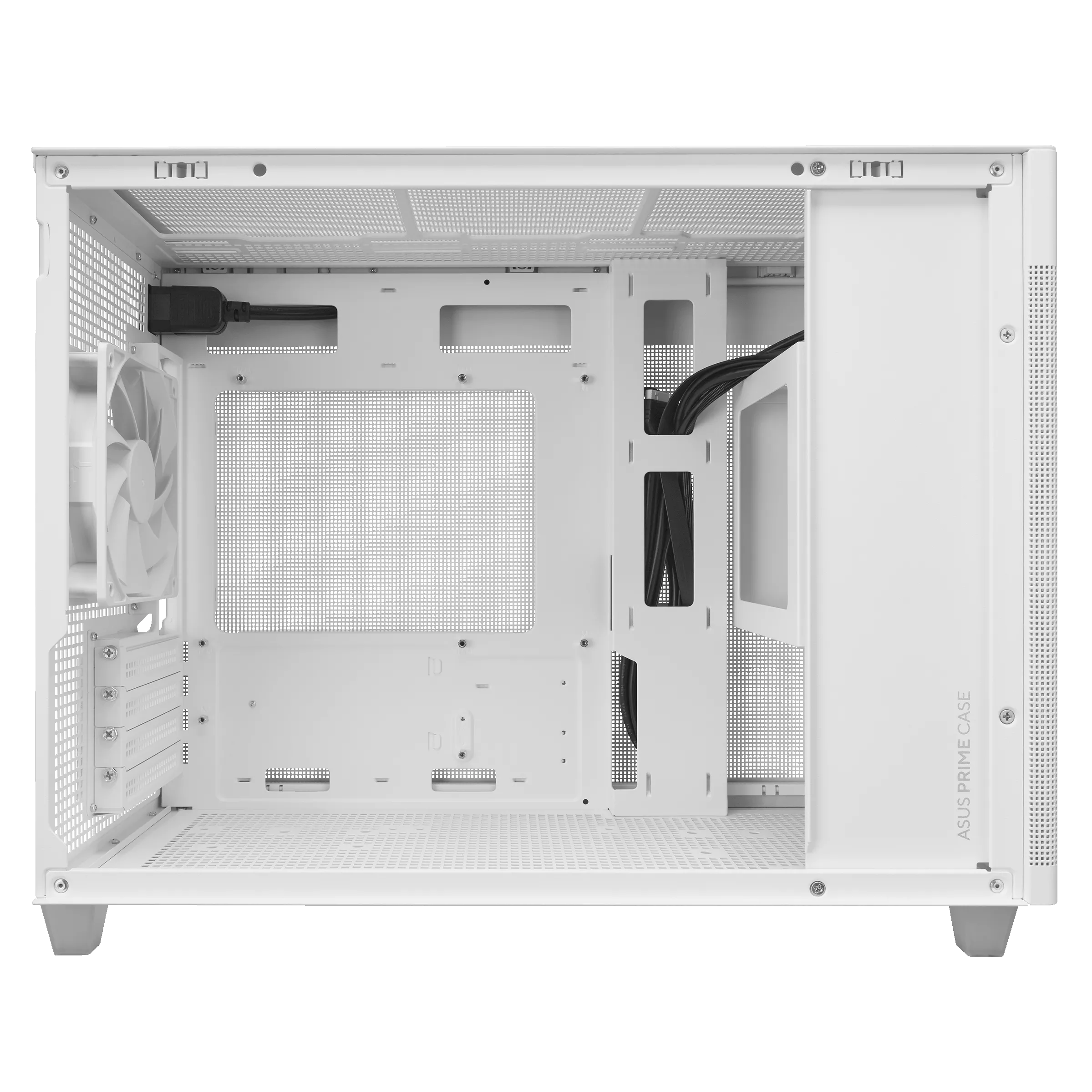 A large main feature product image of EX-DEMO ASUS PRIME AP201 Mesh Micro Tower Case - White