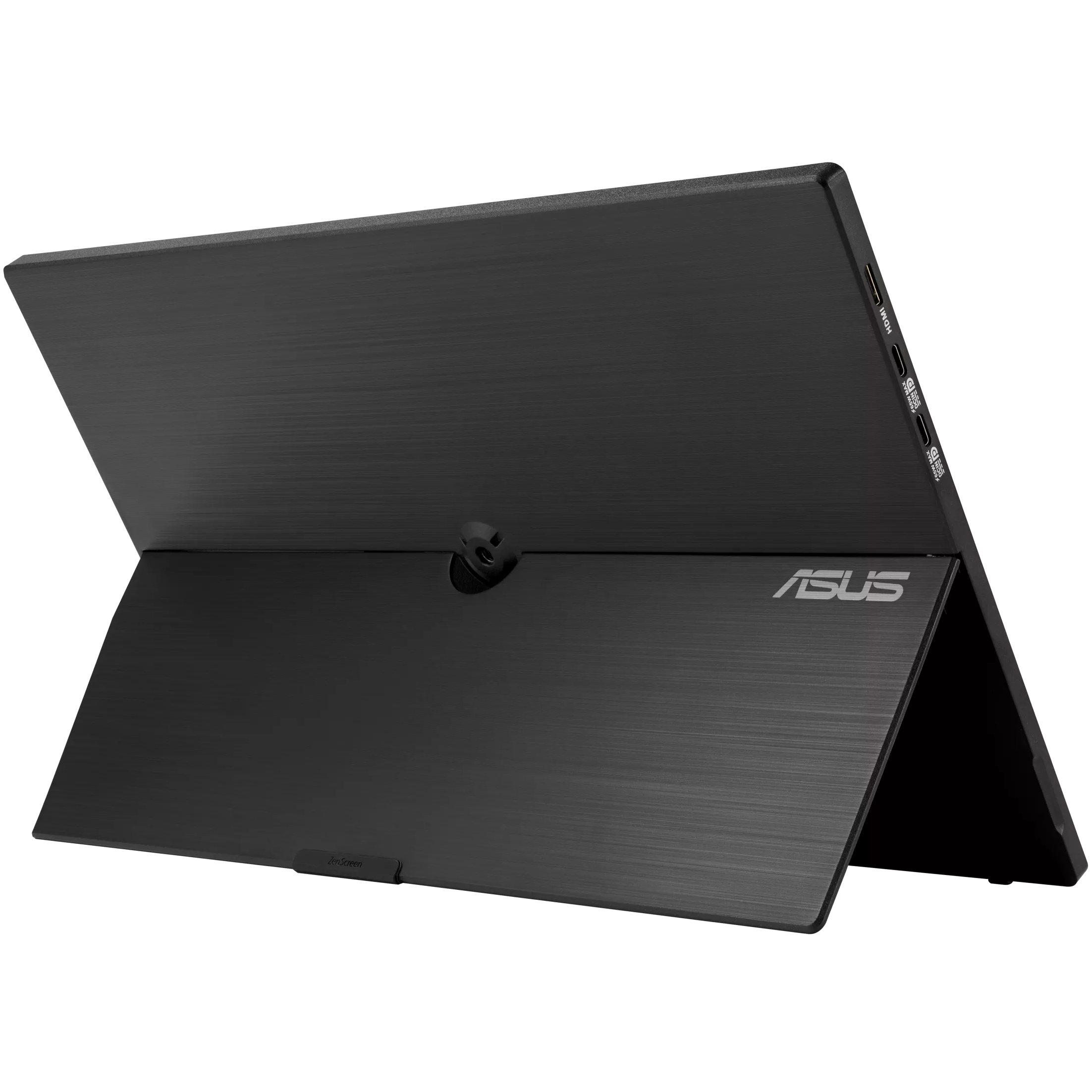 A large main feature product image of ASUS ZenScreen MB16AHVE - 16" 1080p 60Hz IPS USB-C Power Pass Through Portable Monitor