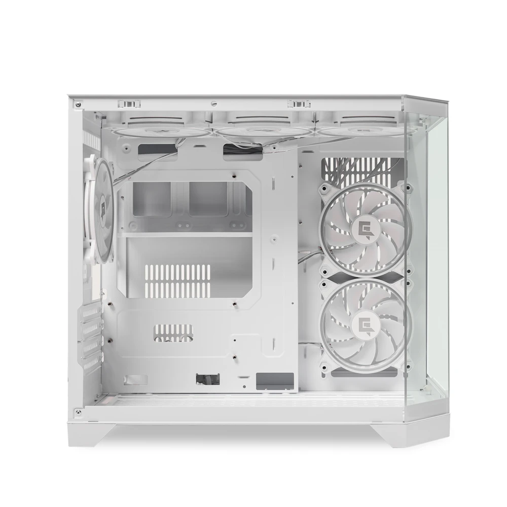 A large main feature product image of EX-DEMO GamerChief GlassView GV10 - White