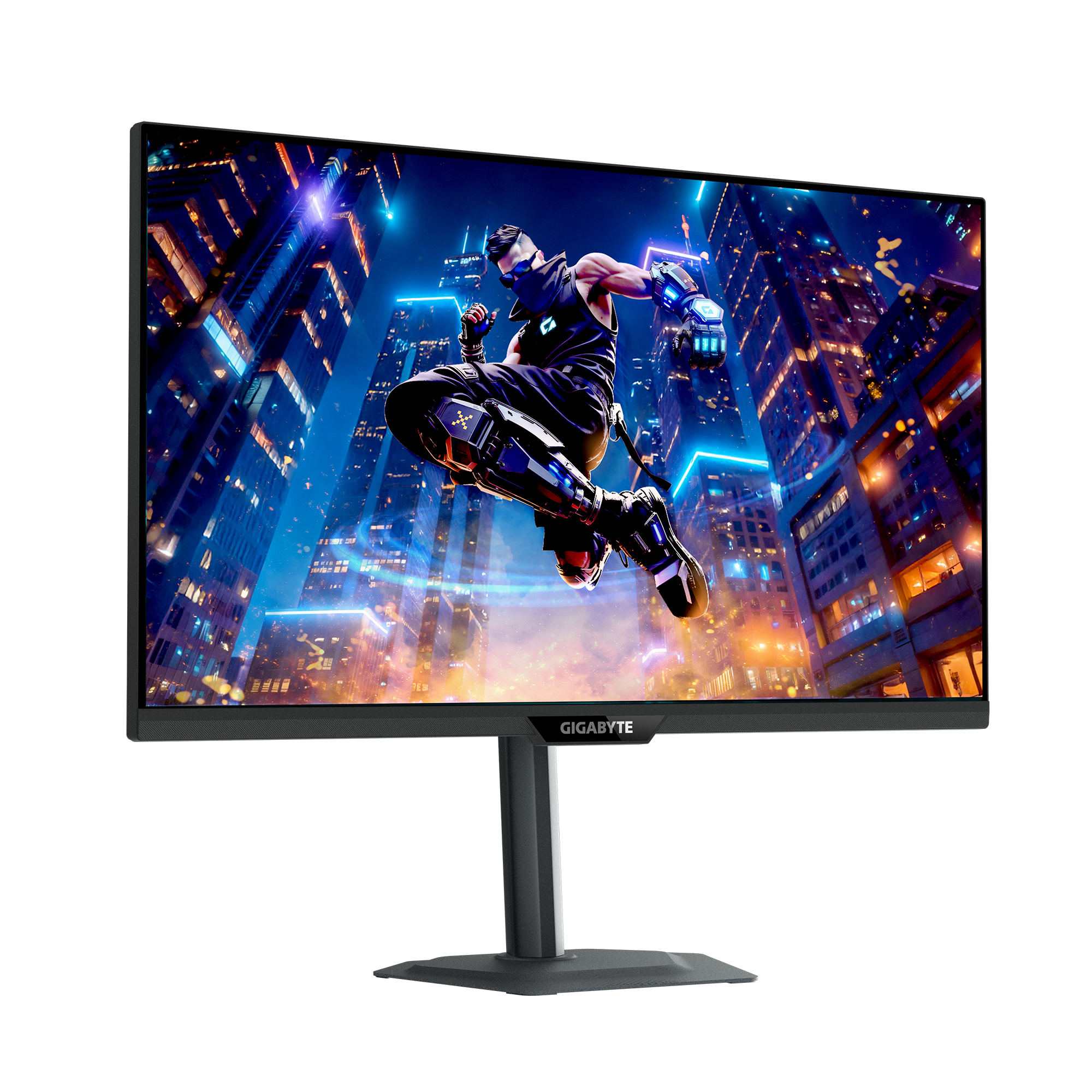 A large main feature product image of EX-DEMO Gigabyte M27UP - 27" 4K 2160p 160Hz / 24" 1080p 320Hz Dual-Mode IPS Gaming Monitor
