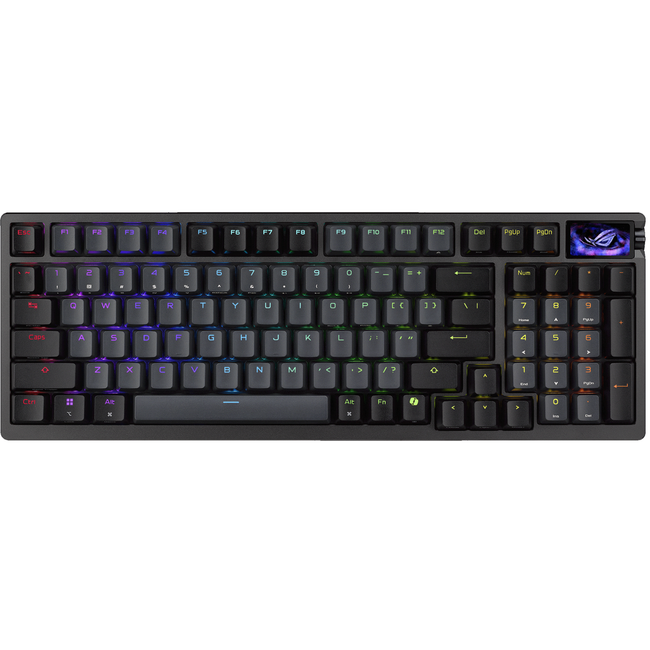 A large main feature product image of ASUS ROG Azoth 96 HE  Wireless Mechanical Gaming Keyboard - ROG HFX V2 Magnetic Switch (Black)