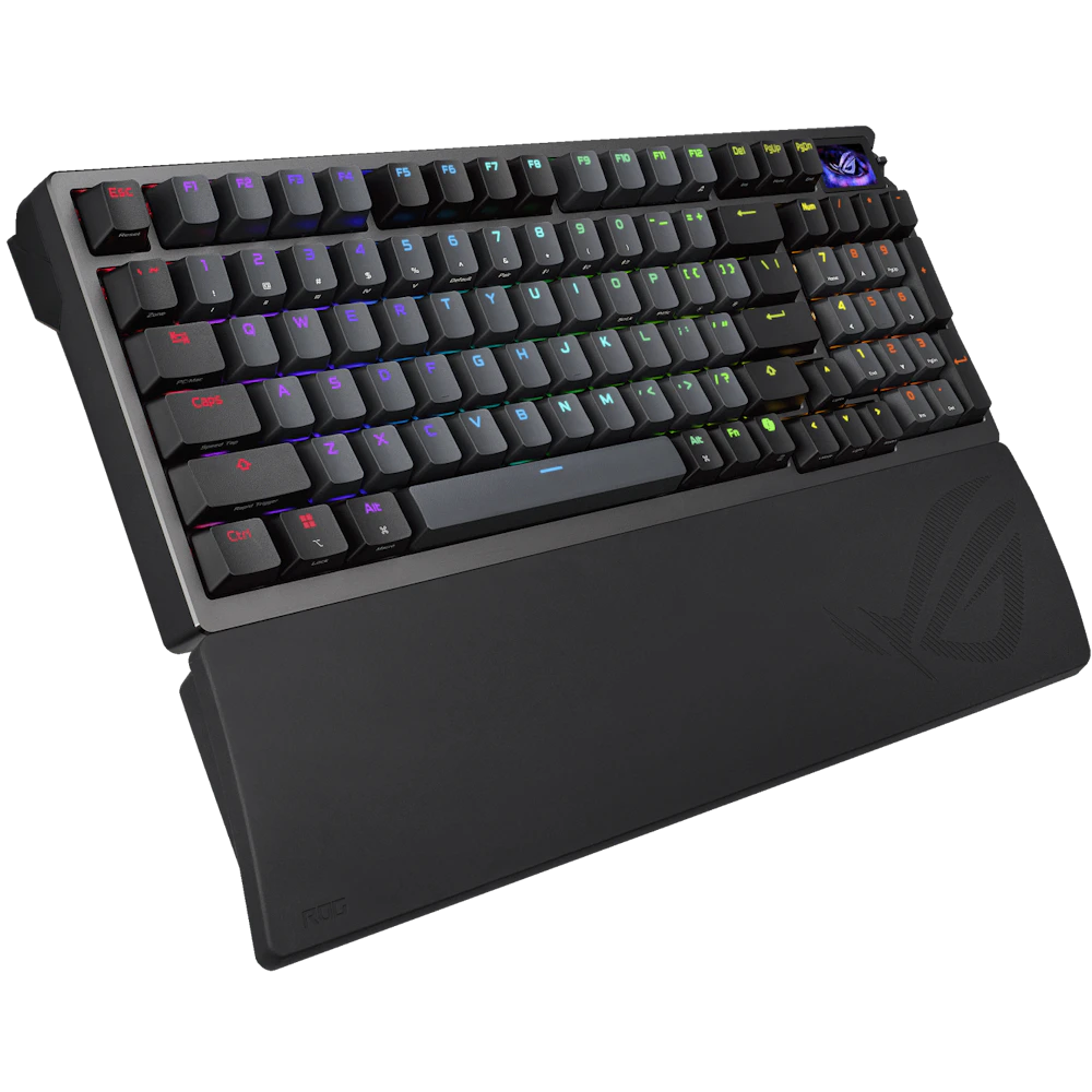 A large main feature product image of ASUS ROG Azoth 96 HE Wireless Mechanical Gaming Keyboard - ROG HFX V2 Magnetic Switch (Black)