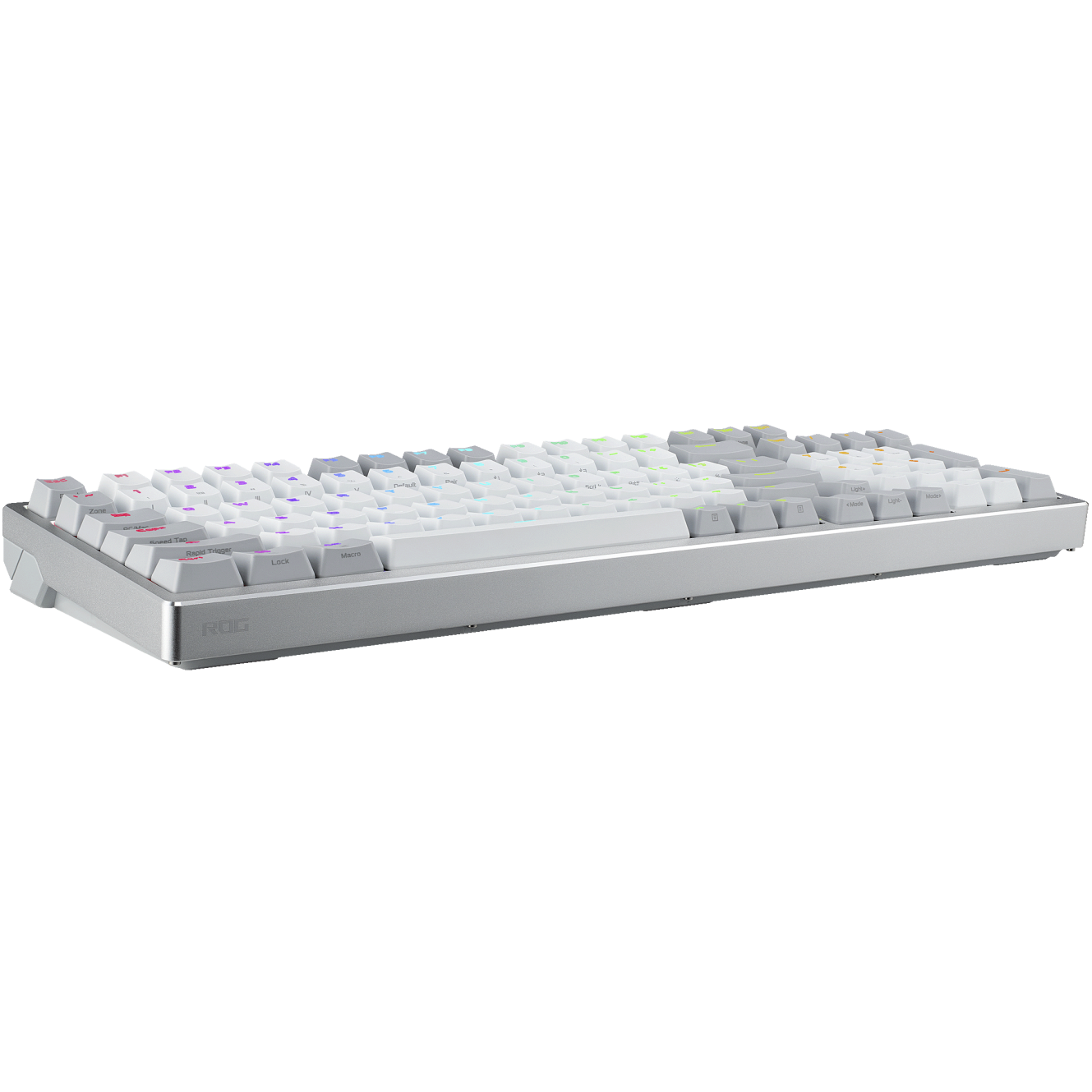 A large main feature product image of ASUS ROG Azoth 96 HE Wireless Mechanical Gaming Keyboard - ROG HFX V2 Magnetic Switch (White)