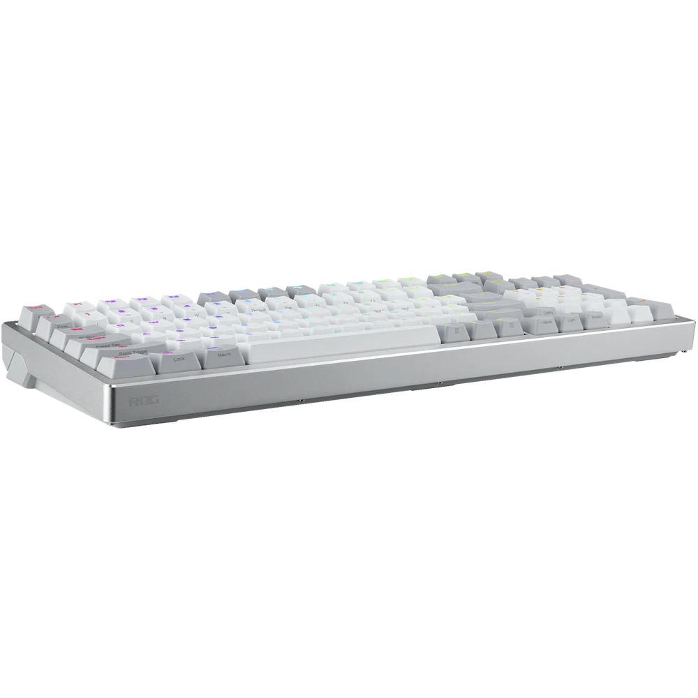 A large main feature product image of ASUS ROG Azoth 96 HE Wireless Mechanical Gaming Keyboard - ROG HFX V2 Magnetic Switch (White)