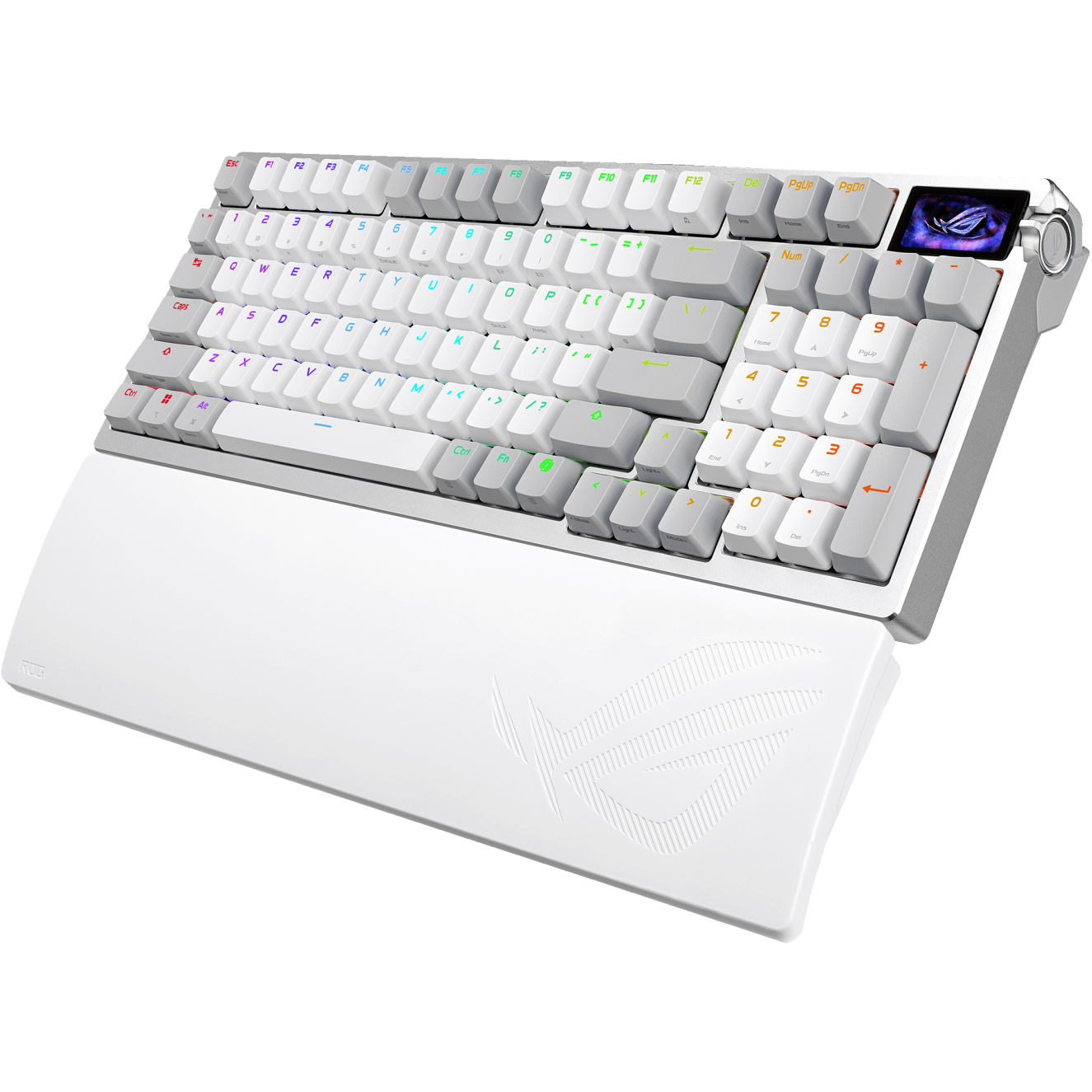 A large main feature product image of ASUS ROG Azoth 96 HE Wireless Mechanical Gaming Keyboard - ROG HFX V2 Magnetic Switch (White)