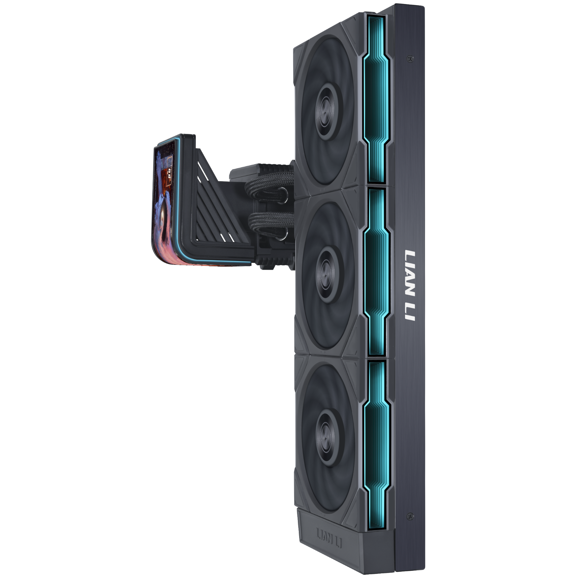 A large main feature product image of Lian Li HydroShift II OLED Curved 360TL - 360mm AIO Liquid CPU Cooler (Black)