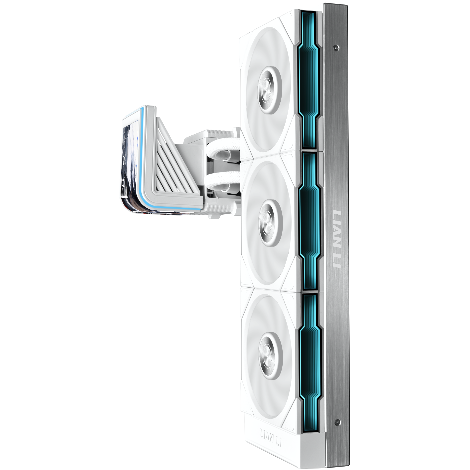A large main feature product image of Lian Li HydroShift II OLED Curved 360TL - 360mm AIO Liquid CPU Cooler (White)