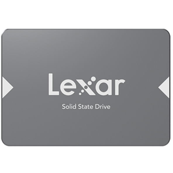 A large main feature product image of Lexar NS100 SATA III 2.5" SSD - 256GB