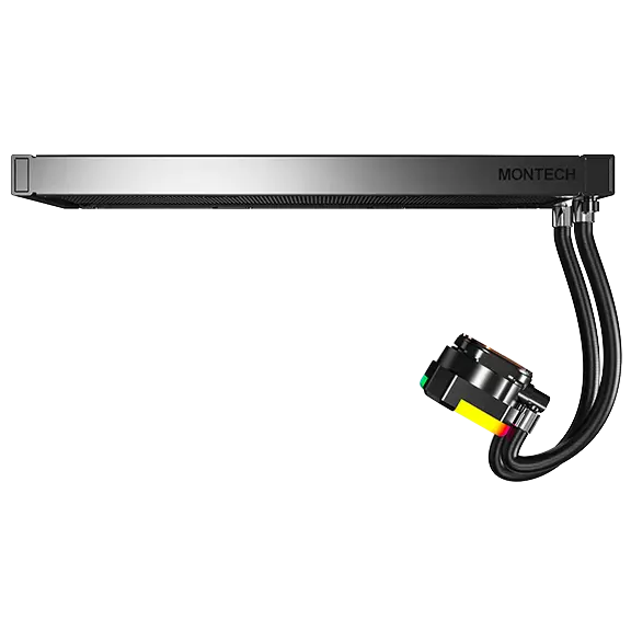 A large main feature product image of EX-DEMO Montech HyperFlow ARGB 360mm AIO Liquid CPU Cooler (Black)