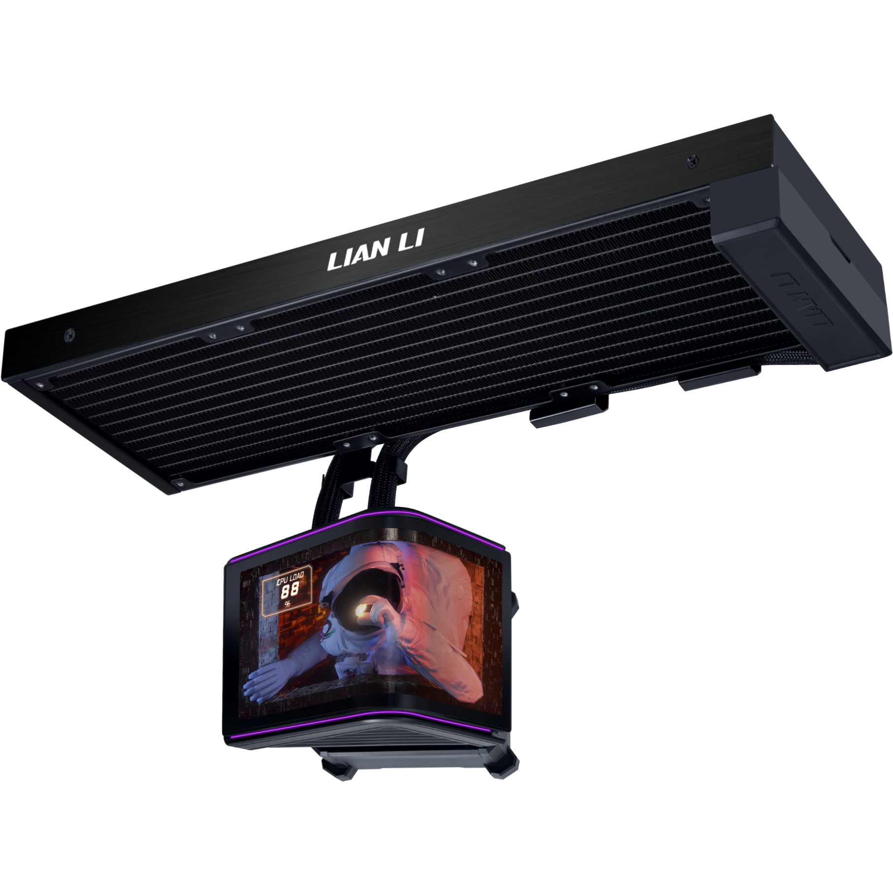 A large main feature product image of Lian Li HydroShift II OLED Curved 360 Fanless (Black)
