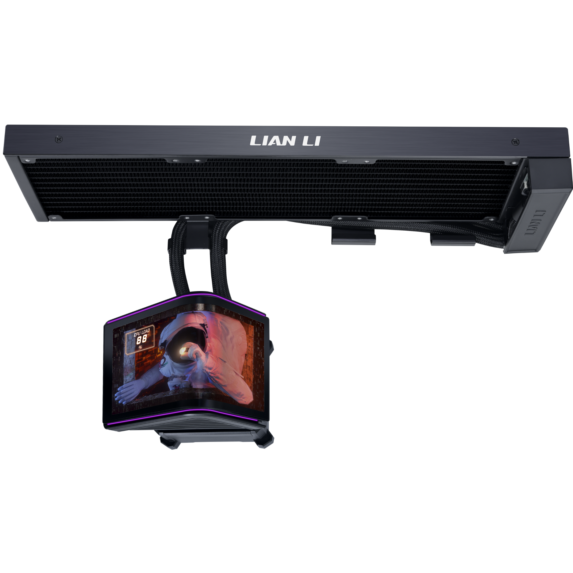 A large main feature product image of Lian Li HydroShift II OLED Curved 360 Fanless (Black)