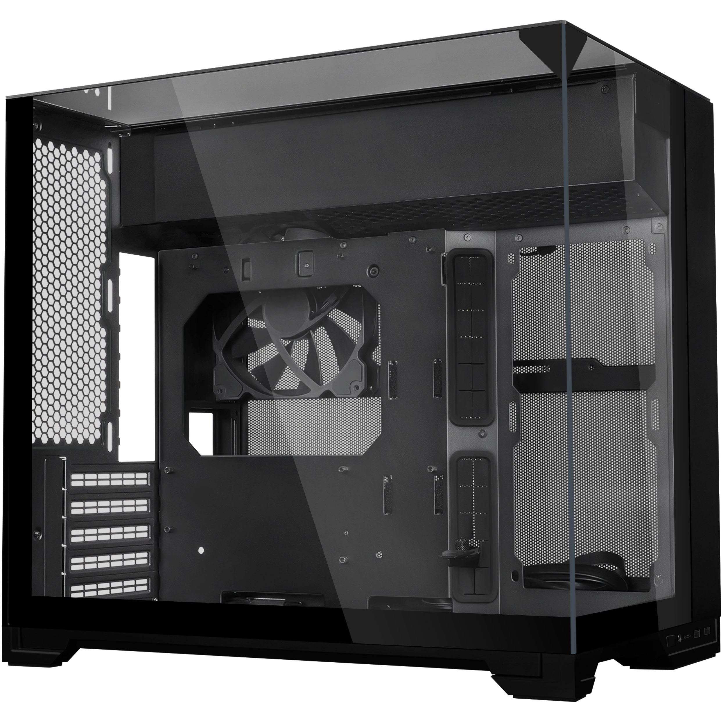 A large main feature product image of Lian Li O11 Vision-M Micro Tower Case (Black)