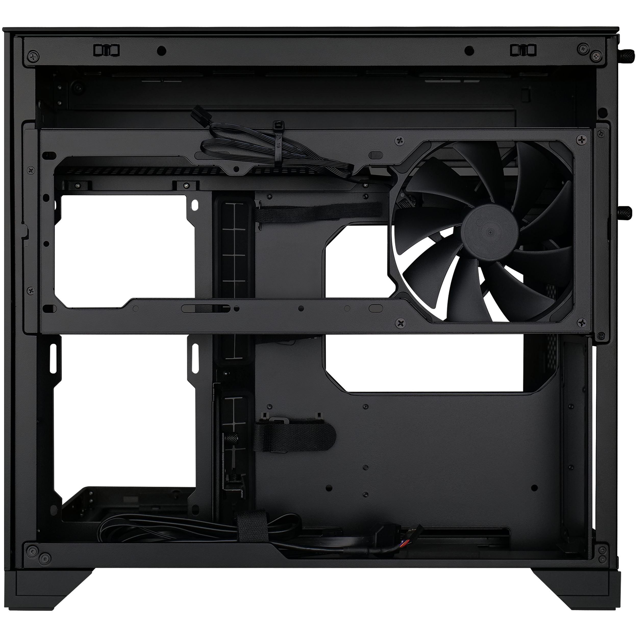A large main feature product image of Lian Li O11 Vision-M Micro Tower Case (Black)