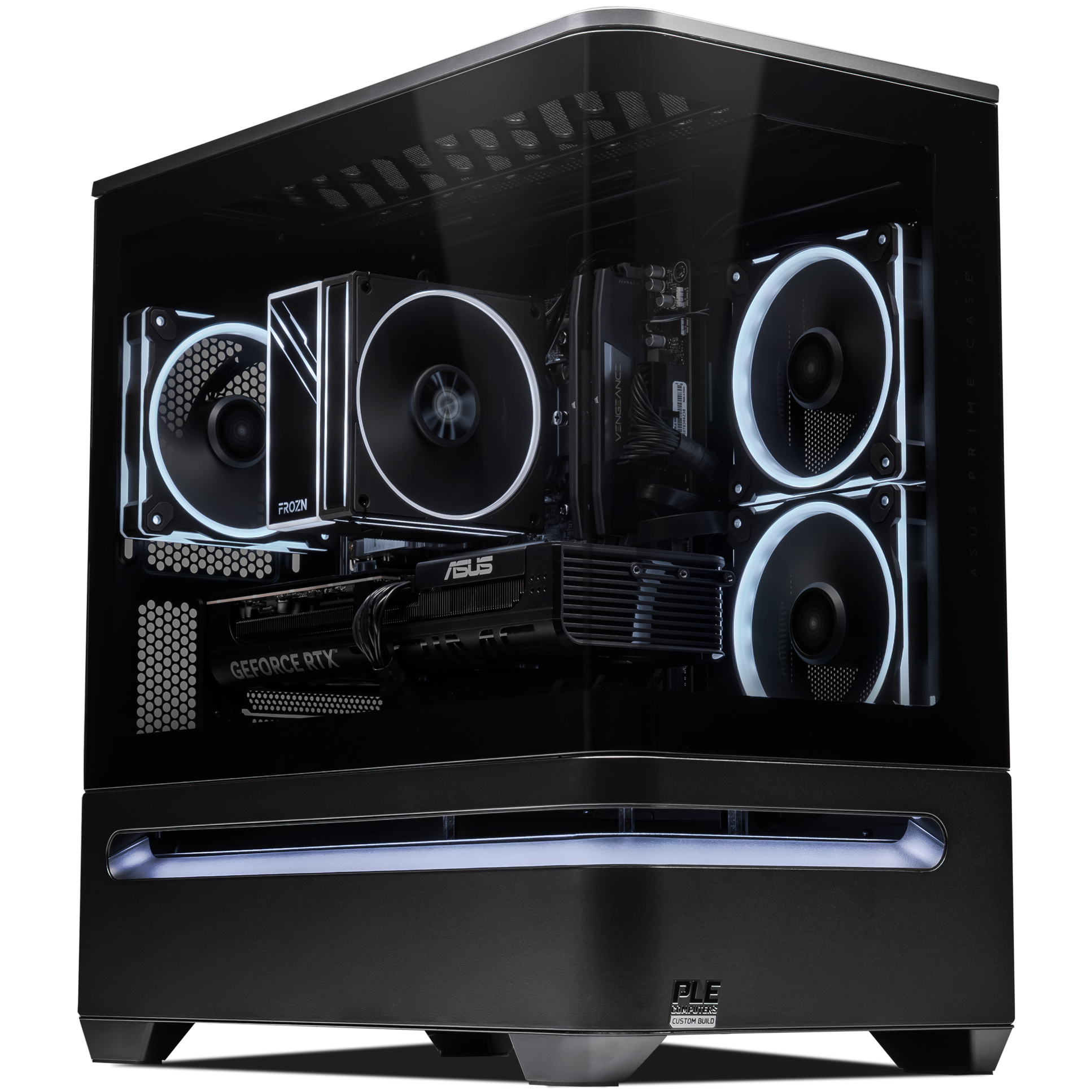 A large main feature product image of PLE Prime RTX 5070 Prebuilt Ready To Go Gaming PC