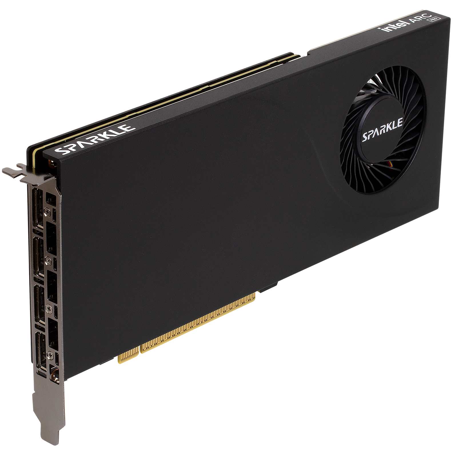 A large main feature product image of SPARKLE Intel Arc Pro B50 Blower 16GB GDDR6