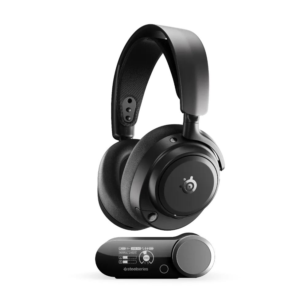 A large main feature product image of SteelSeries Arctis Nova Pro Omni - Wireless Gaming Headset - Black