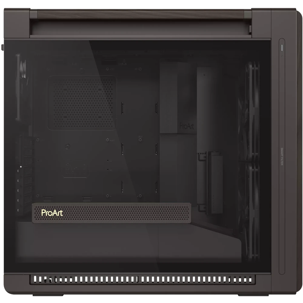 A large main feature product image of ASUS ProArt PA602 Wood Edition Mid Tower Case - Retro Brown