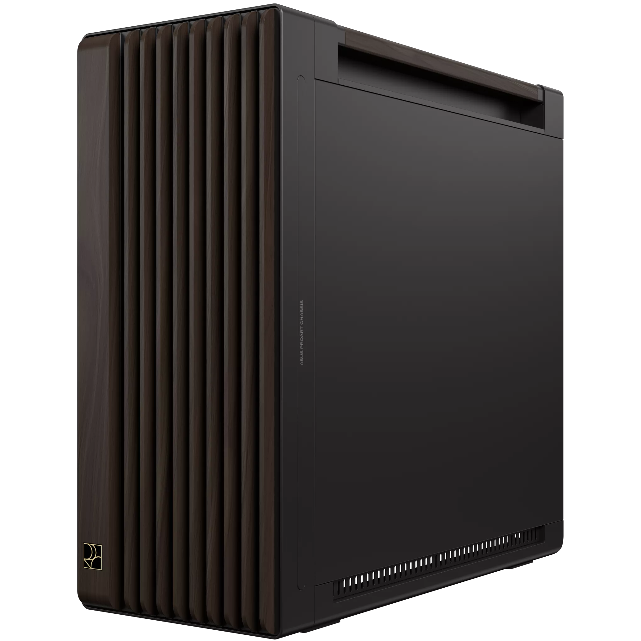 A large main feature product image of ASUS ProArt PA602 Wood Edition Mid Tower Case - Modern Black