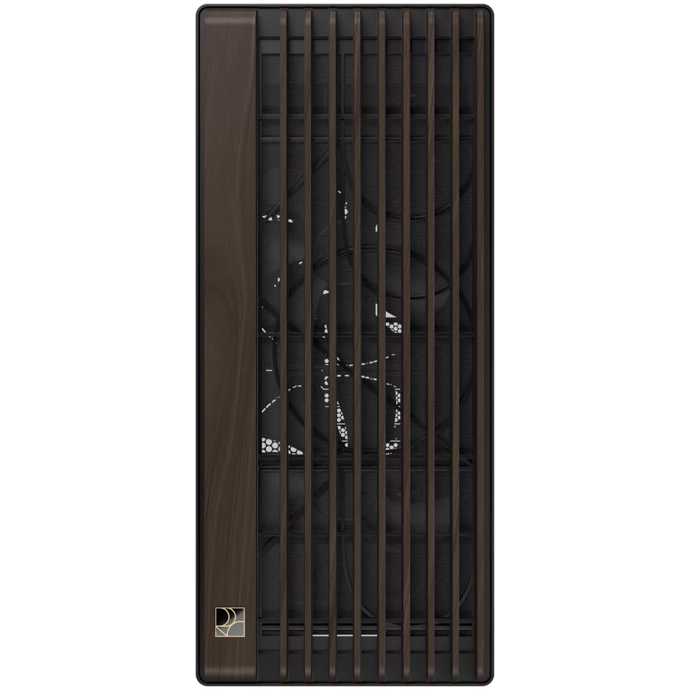 A large main feature product image of ASUS ProArt PA602 Wood Edition Mid Tower Case - Modern Black